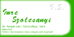 imre szolcsanyi business card